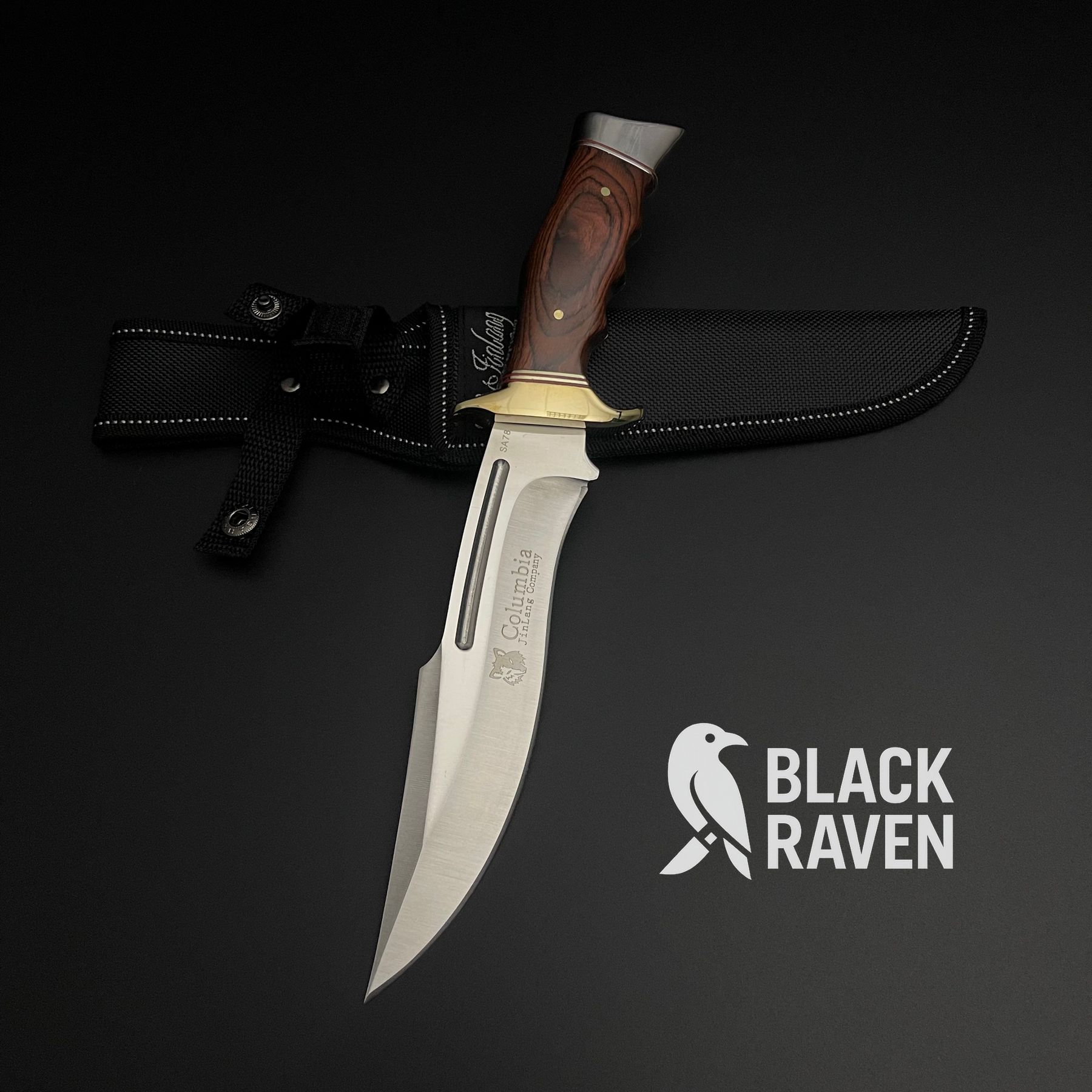 Мисливський Columbia SA78 — 440C, full tang, з чохлом | BlackRaven