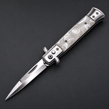 Выкидной Italian Stiletto White BB096 фото